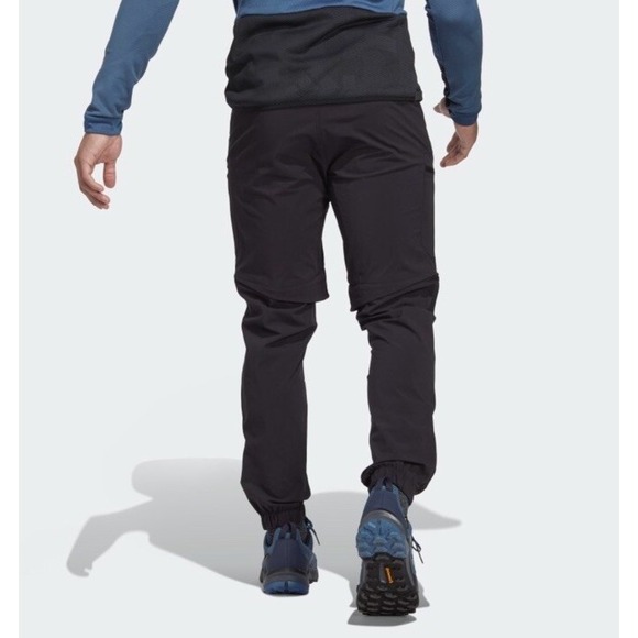 Adidas Terrex Utilitas Zip-Off Hiking Pants Mens Large Black Convertible HN2896